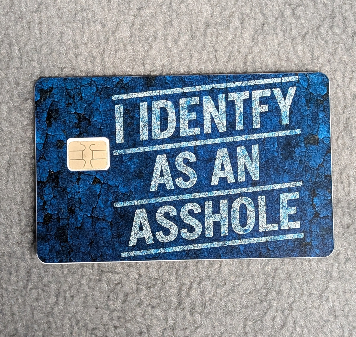 Identity funny silly real Card Protector Sticker, Overlay, Decorative Only