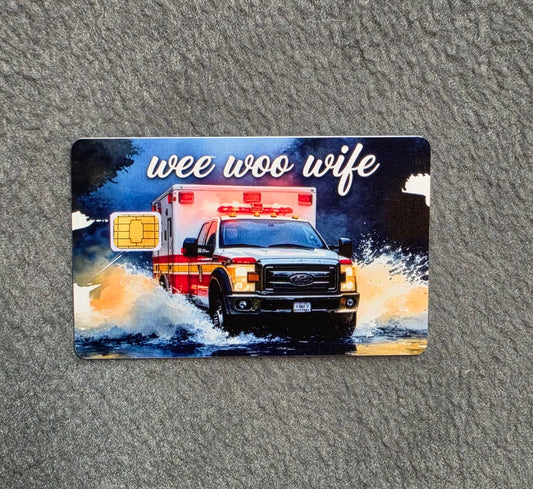Wee Woo Wife Card Protector Sticker, Overlay, Decorative Only