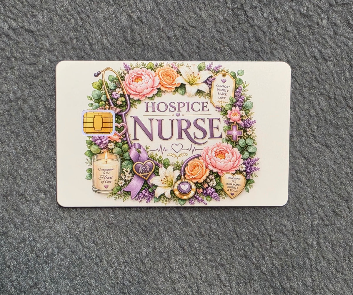 Hospice Nurse Card Protector Sticker, Overlay, Decorative Only