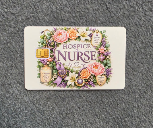 Hospice Nurse Card Protector Sticker, Overlay, Decorative Only