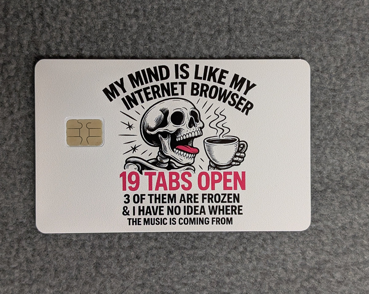 Open Tabs Card Protector Sticker, Overlay, Decorative Only