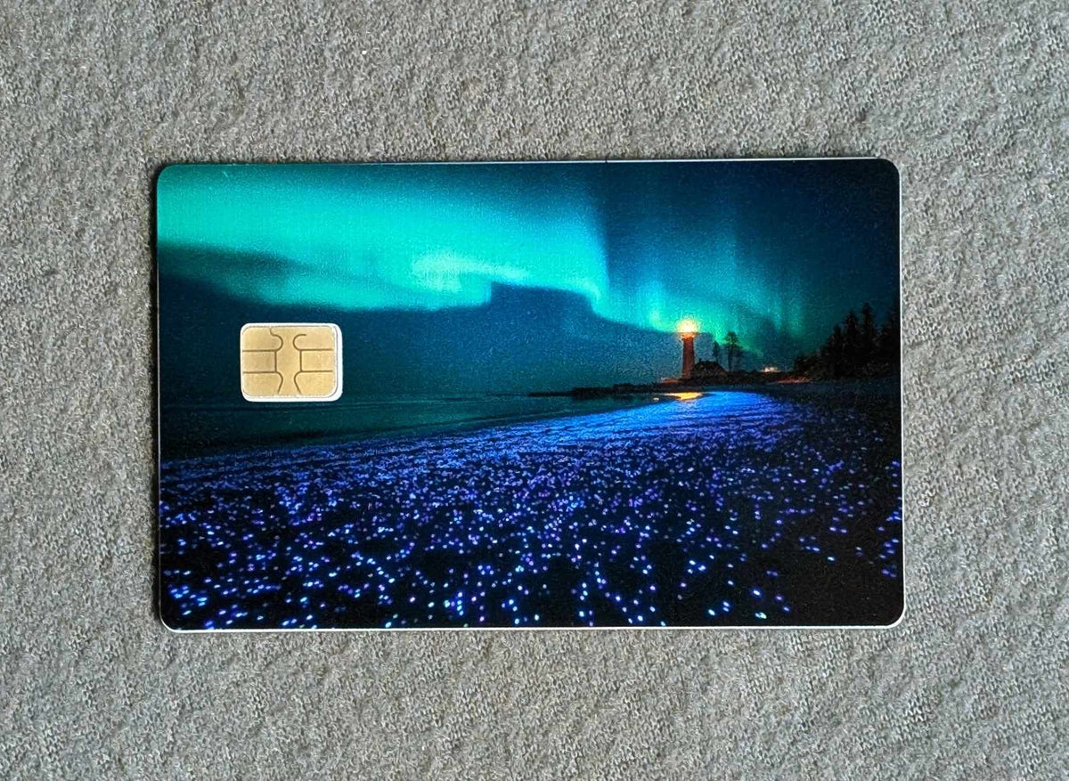 Northern Lights Card Protector Sticker, Overlay, Decorative Only