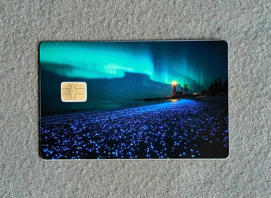 Northern Lights Card Protector Sticker, Overlay, Decorative Only