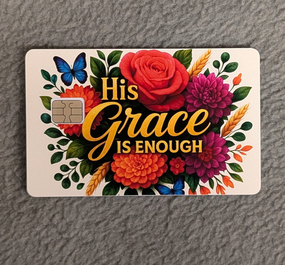 Grace Card Protector Sticker, Overlay, Decorative Only