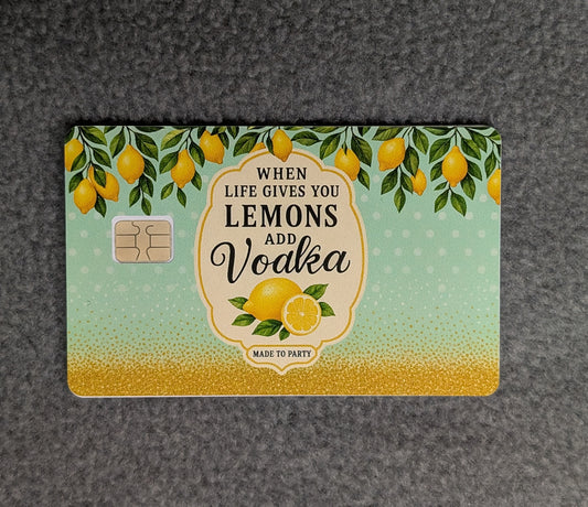 Lemons and Vodka Card Protector Sticker, Overlay, Decorative Only