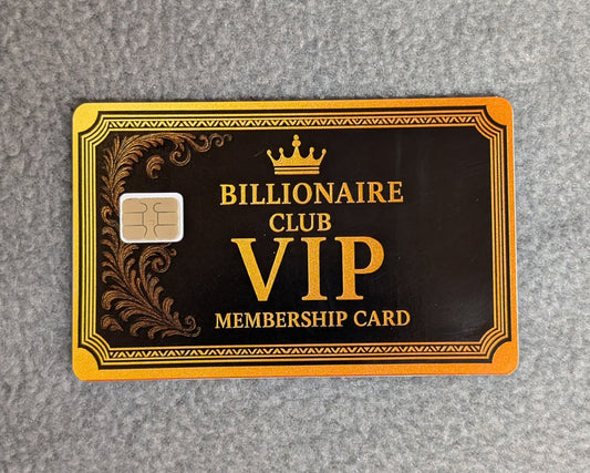 Billionaire VIP Card Protector Sticker, Overlay, Decorative Only