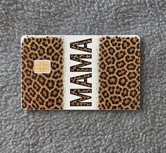 Cheetah Mama Card Protector Sticker, Overlay, Decorative Only