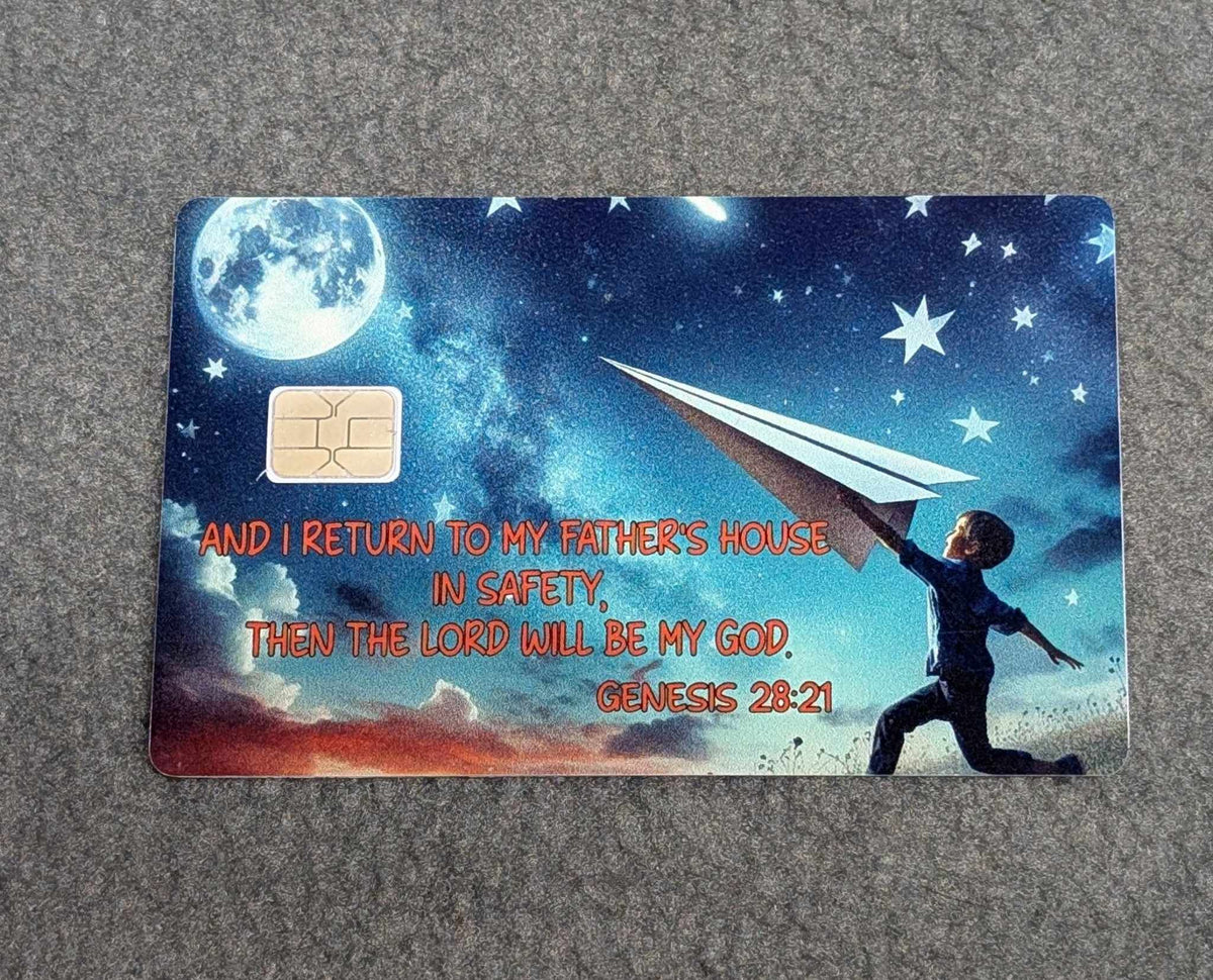 Father's Home Card Protector Sticker, Overlay, Decorative Only