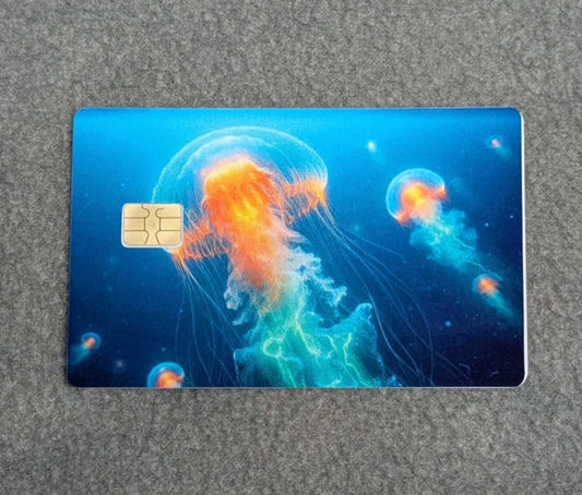 Jelly Fish Card Protector Sticker, Overlay, Decorative Only