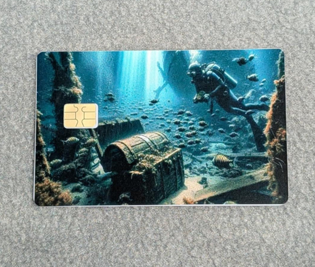 Treasure Below Card Protector Sticker, Overlay, Decorative Only