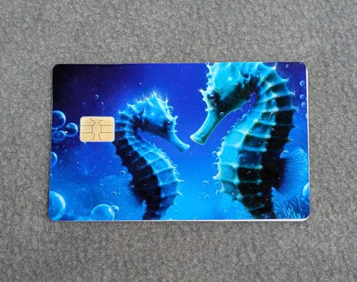 Hippocampus Card Protector Sticker, Overlay, Decorative Only