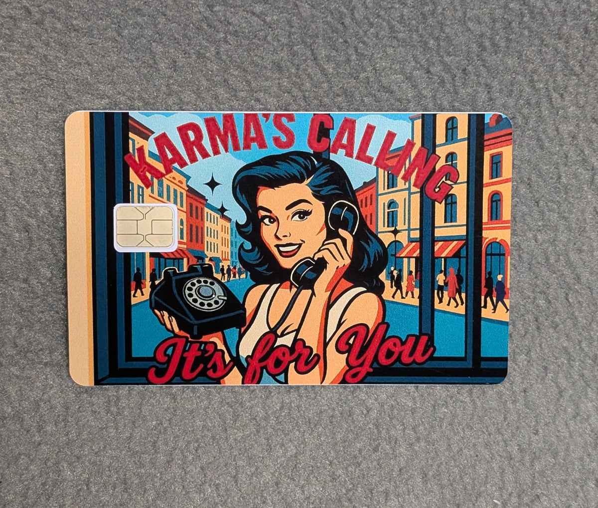 Karmas Coming  Card Protector Sticker, Overlay, Decorative Only