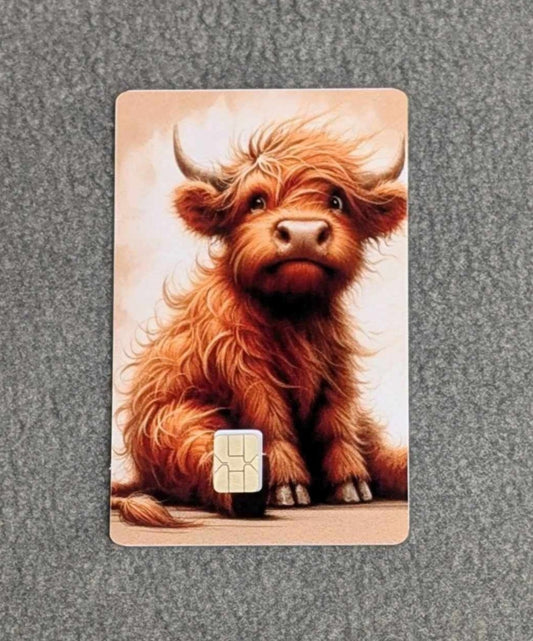 Baby Highland Card Protector Sticker, Overlay, Decorative Only