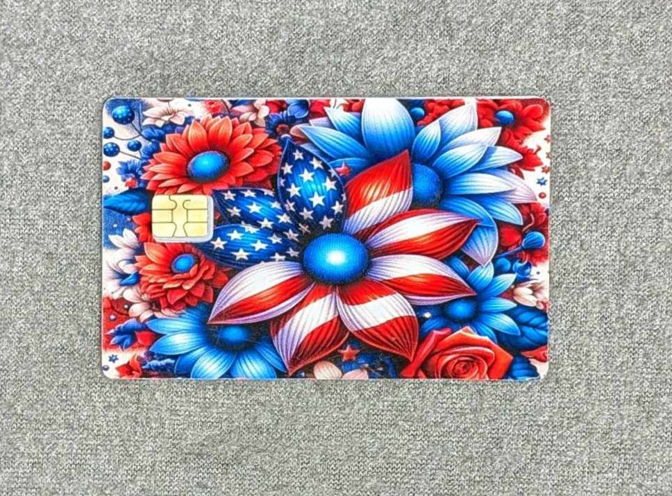 Independence  Flowers Card Protector Sticker, Overlay, Decorative Only