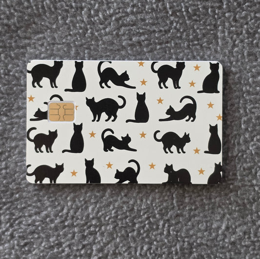 Black Kitty Collage Card Protector Sticker, Overlay, Decorative Only