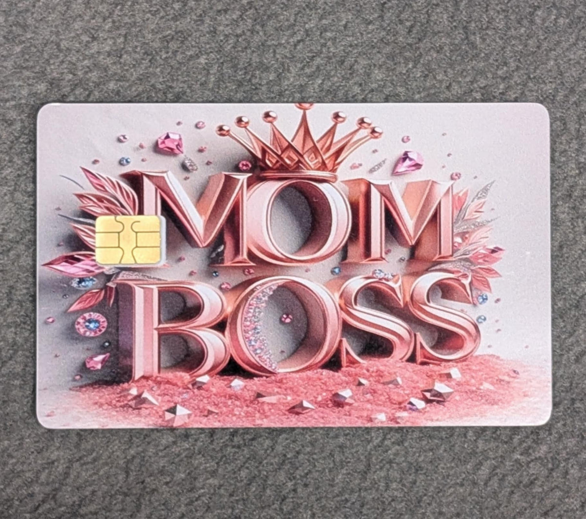 Mom Boss Card Protector Sticker, Overlay, Decorative Only