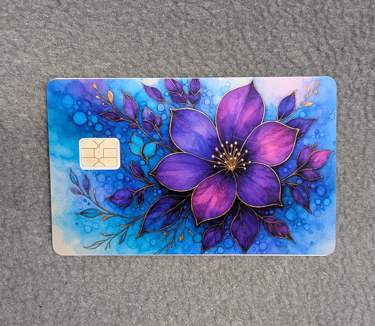 Watercolor Flower Card Protector Sticker, Overlay, Decorative Only