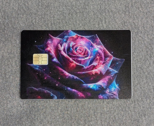 Galaxy Flower Card Protector Sticker, Overlay, Decorative Only