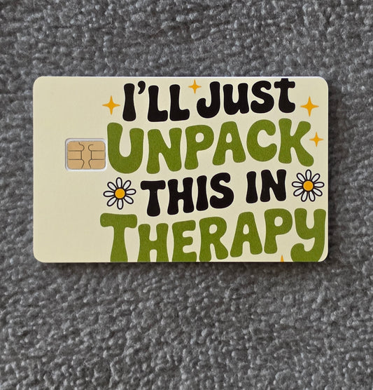 Ill Unpack This in Therapy Card Protector Sticker, Overlay, Decorative Only