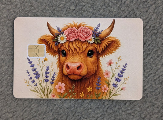 Field Highland cute Card Protector Sticker, Overlay, Decorative Only