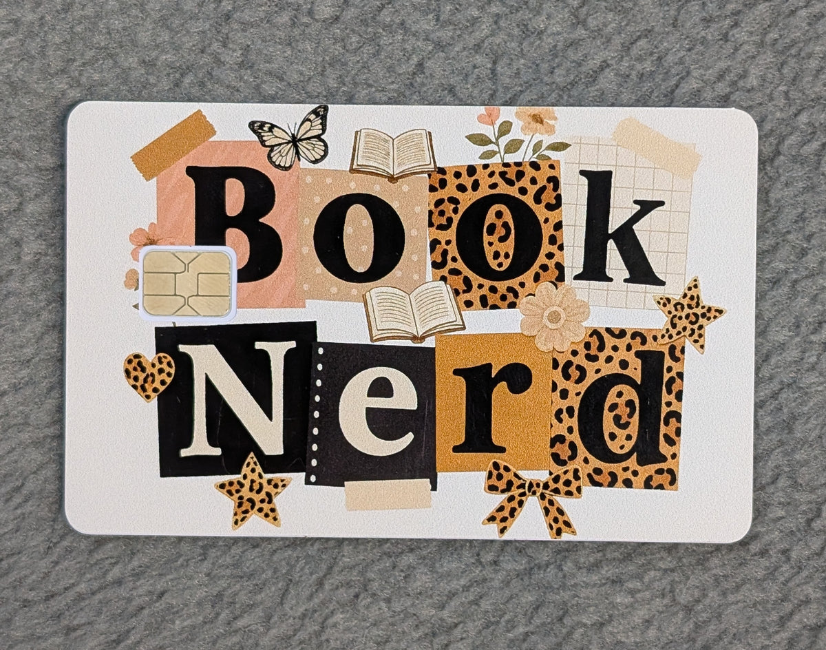 Book Nerd Card Protector Sticker, Overlay, Decorative Only