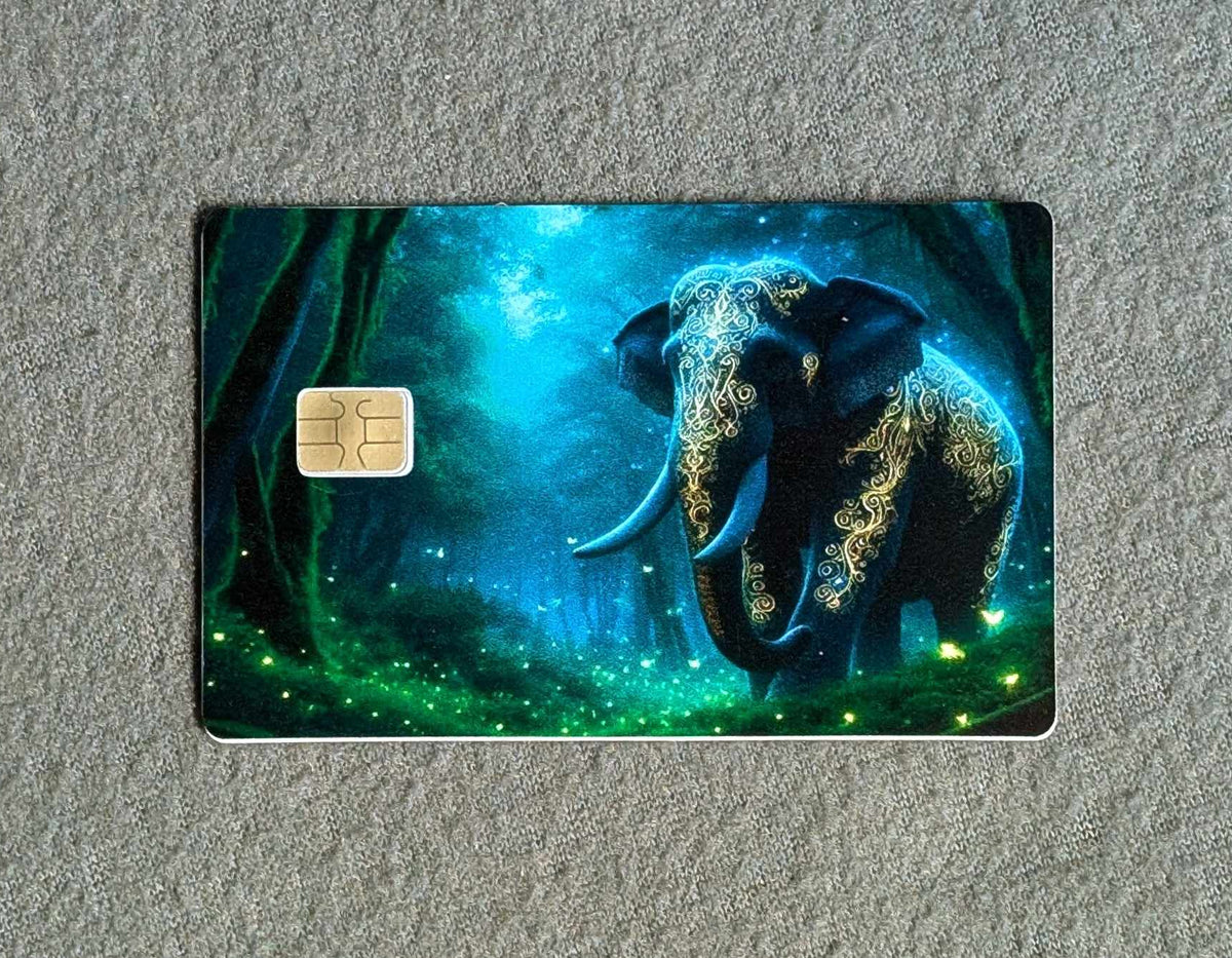 Mystical Elephant Card Protector Sticker, Overlay, Decorative Only