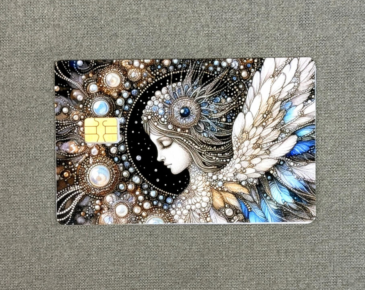 Pearl Angel Card Protector Sticker, Overlay, Decorative Only