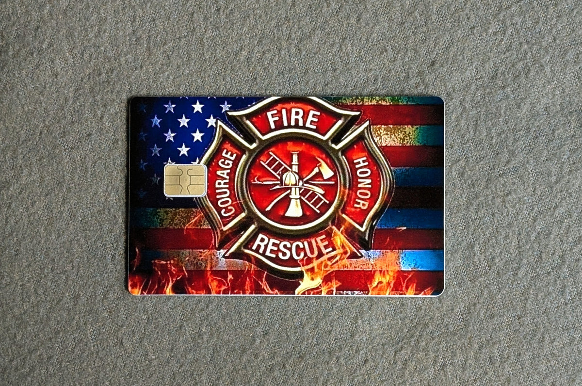 Fire Fighter Card Protector Sticker, Overlay, Decorative Only