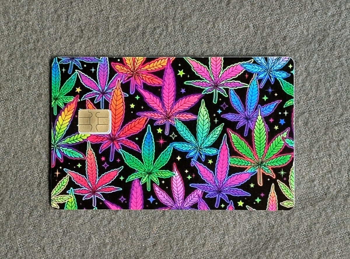 Colorful Leaves Card Protector Sticker, Overlay, Decorative Only