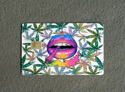 420 on my Lips Card Protector Sticker, Overlay, Decorative Only
