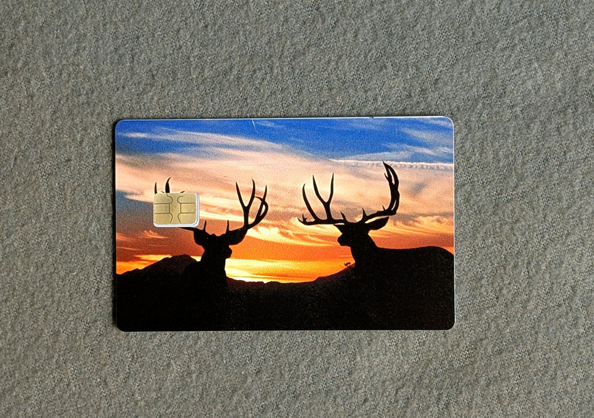 Sunset Bucks Card Protector Sticker, Overlay, Decorative Only