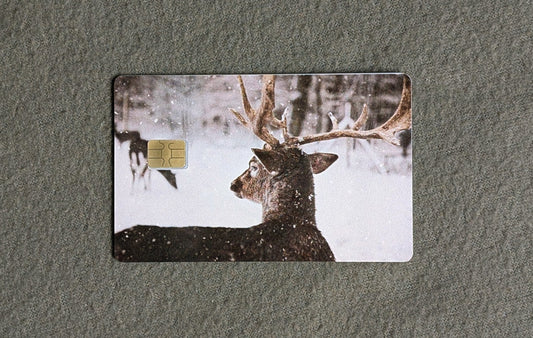 Winter Buck Card Protector Sticker, Overlay, Decorative Only