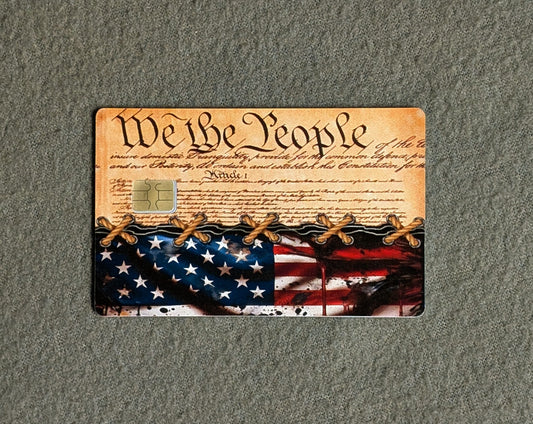 We the People Card Protector Sticker, Overlay, Decorative Only