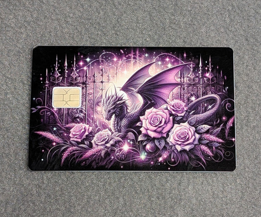 Purple Dragon Card Protector Sticker, Overlay, Decorative Only