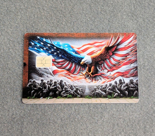 American Soldier Card Protector Sticker, Overlay, Decorative Only