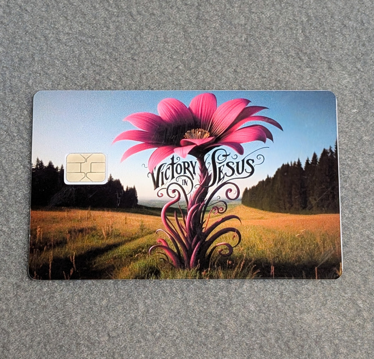 Victory in Jesus  Card Protector Sticker, Overlay, Decorative Only