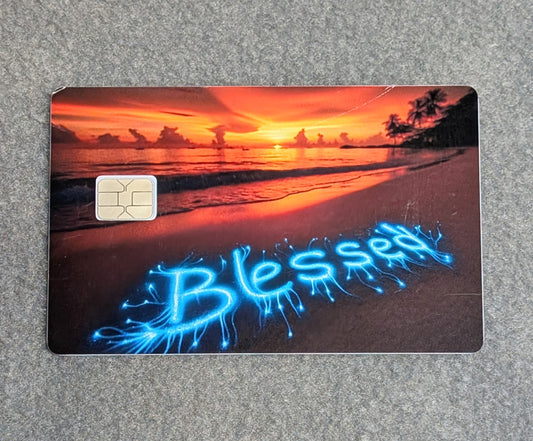 Blessed Card Protector Sticker, Overlay, Decorative Only