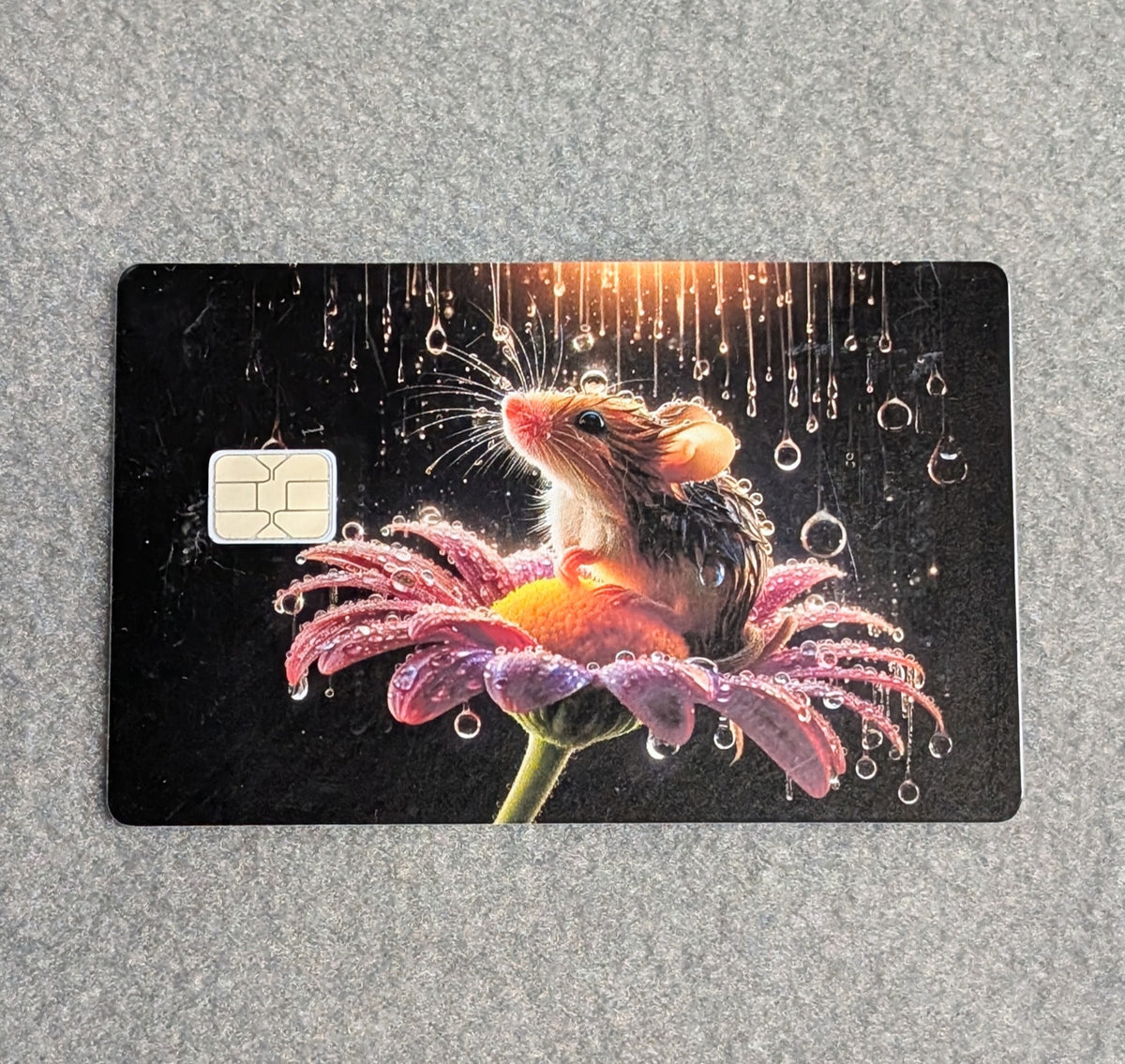 Bathing in the Rain Card Protector Sticker, Overlay, Decorative Only