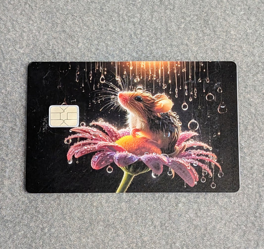 Bathing in the Rain Card Protector Sticker, Overlay, Decorative Only