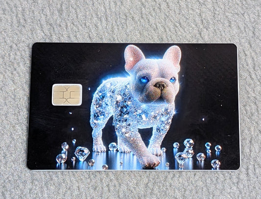 Diamond Frenchie Card Protector Sticker, Overlay, Decorative Only