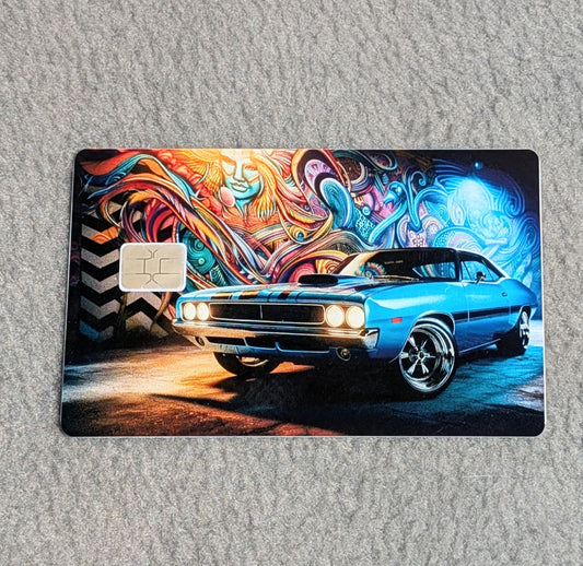 Blue Classic Beauty Card Protector Sticker, Overlay, Decorative Only