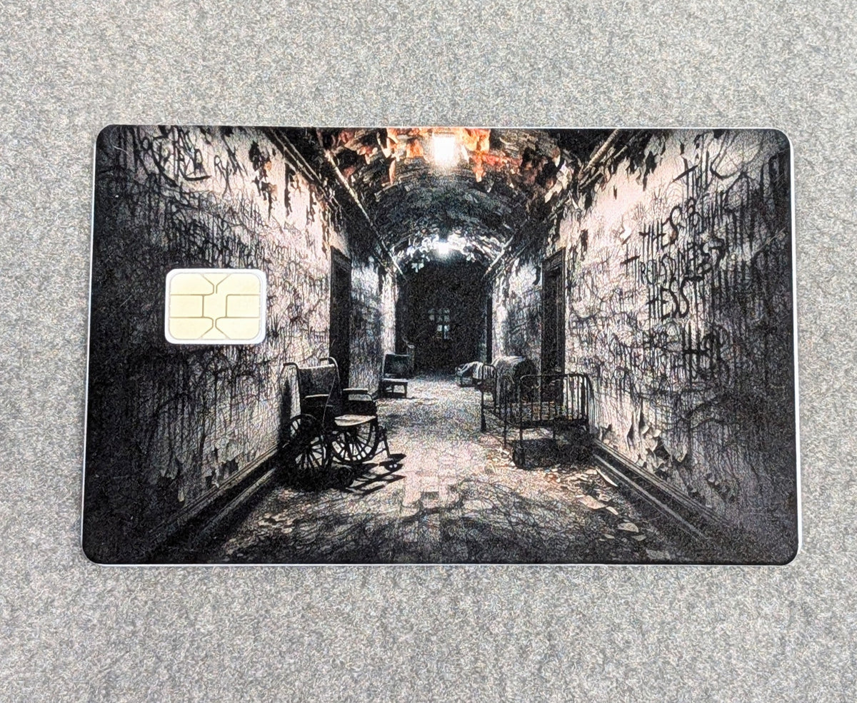 Asylum Card Protector Sticker, Overlay, Decorative Only