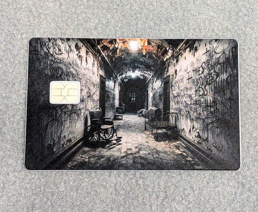 Asylum Card Protector Sticker, Overlay, Decorative Only