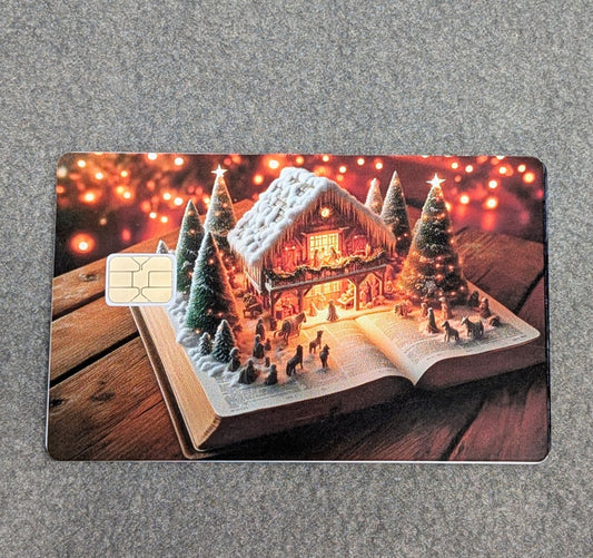 Nativity Scene Card Protector Sticker, Overlay, Decorative Only
