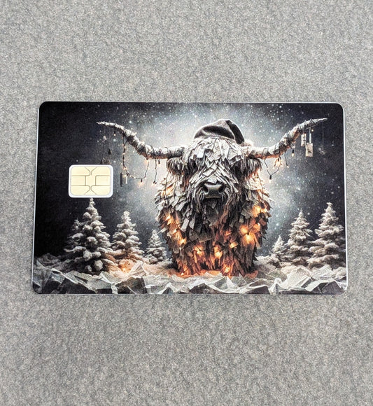 Holiday Highland Card Protector Sticker, Overlay, Decorative Only