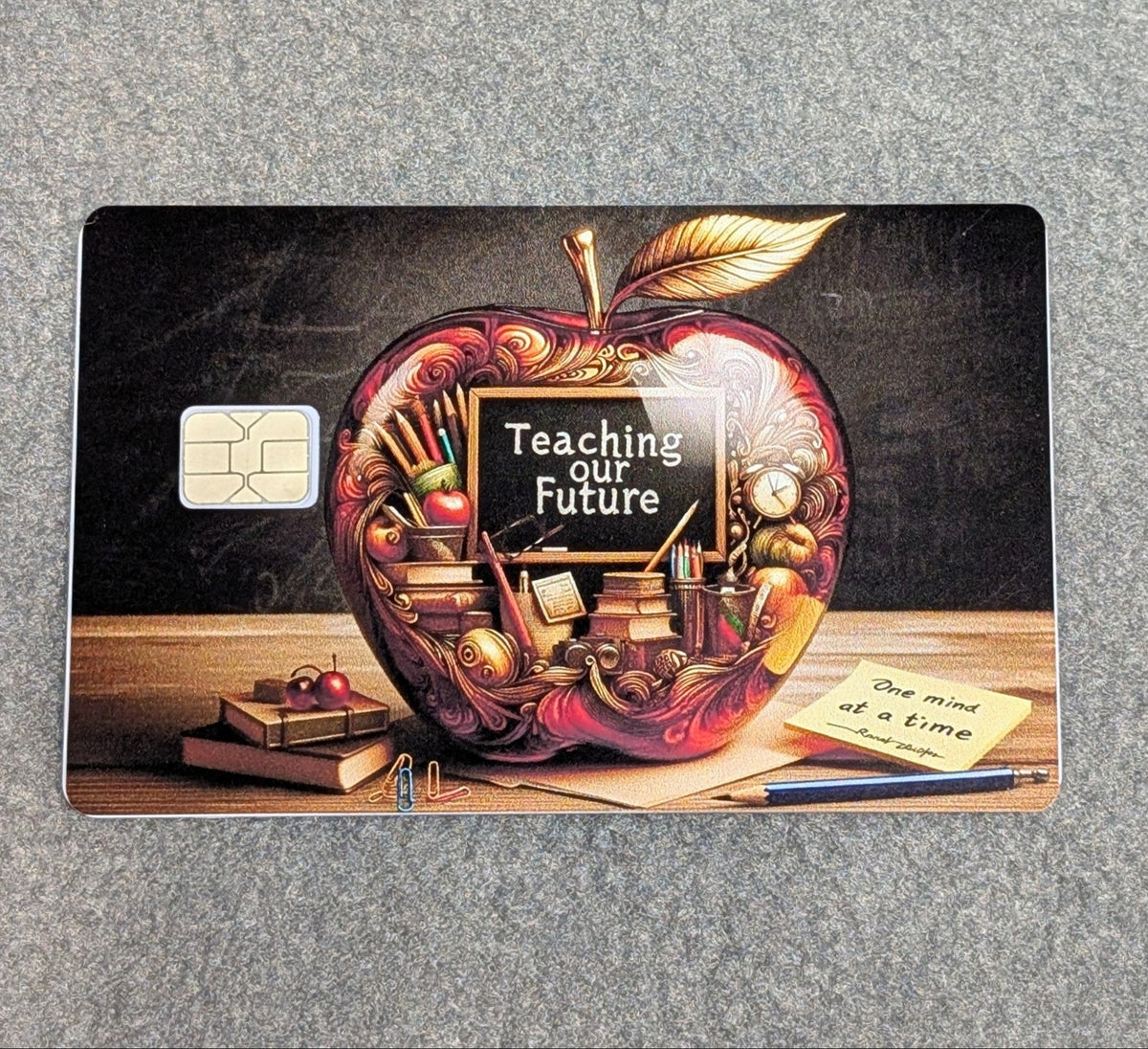 Teachers Apple Card Protector Sticker, Overlay, Decorative Only