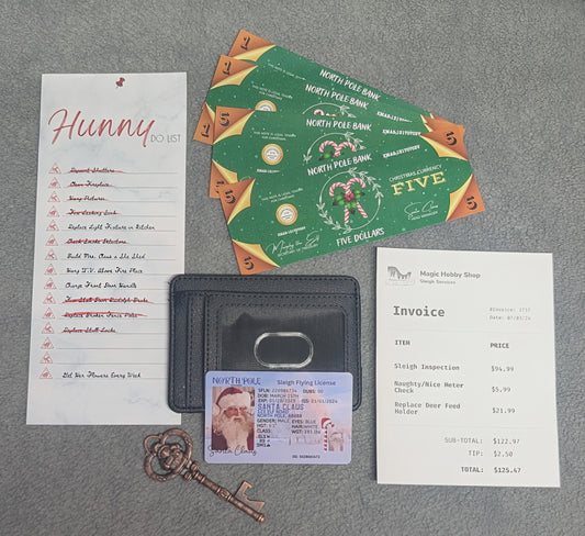 Santa’s Wallet & Key Set for Christmas Evidence Kit