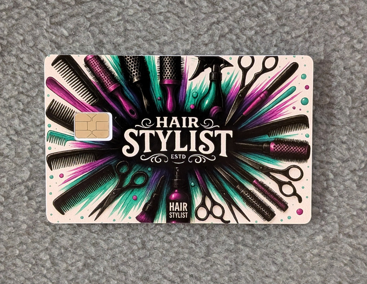 Hair Stylist Card Protector Sticker, Overlay, Decorative Only