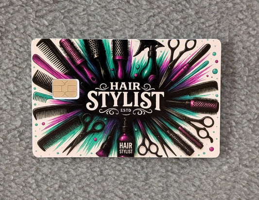 Hair Stylist Card Protector Sticker, Overlay, Decorative Only