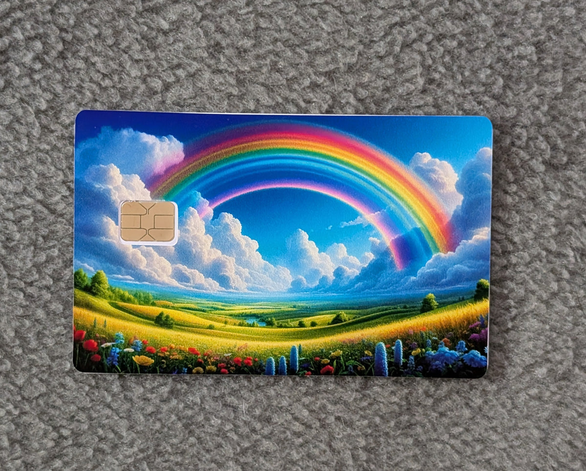 Rainbow Card Protector Sticker, Overlay, Decorative Only